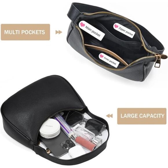 Crescent Shoulder Bags for Women Small Shoulder Purse Handbag Retro - Picture 5 of 7